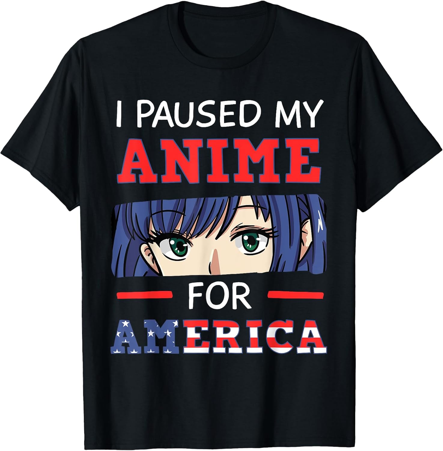 Anime Kawaii Girl Otaku Japanese American Flag 4th Of July T-Shirt Unisex T-shirt, Sweatshirt, Hoodie, Long Sleeve Tee