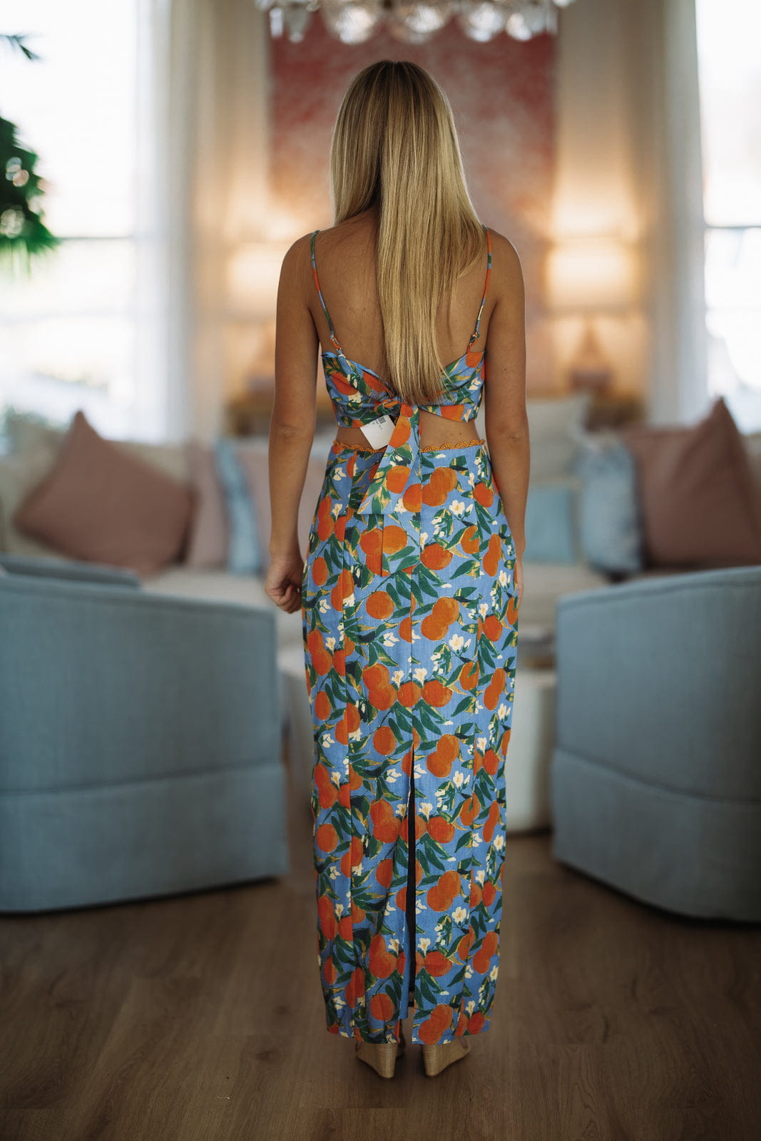 Barefoot Grove Maxi Skirt - Orange and Blue