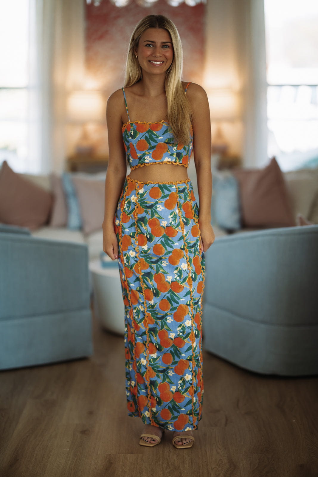 Barefoot Grove Top - Orange and Blue